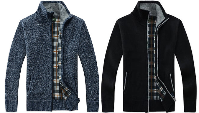 Men’s Fleece Cardigan Sweater - 5 Colours & 4 Sizes