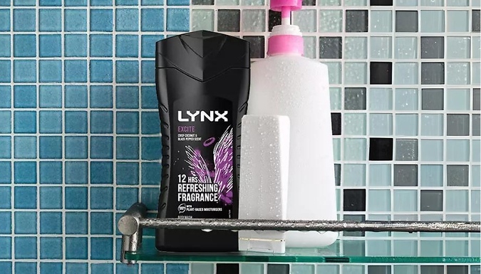 225ml Bottles of Lynx Men's Shower Gel - 3, 6 or 12 Pack!