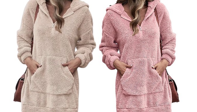 Teddy Fleece Hooded Sweater - 6 Colours, 4 Sizes