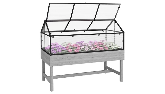 Raised Garden Bed with Mini Greenhouse