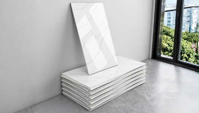 20 or 40-Pack Self-Adhesive Marble-Effect Wall Tiles - 4 Colours & 2 Sizes