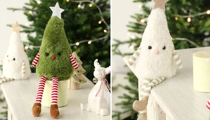2-Piece Set of Plush Christmas Tree Decorations