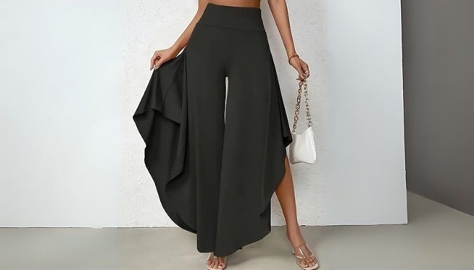 Women's Wide Split Leg Trousers - 8 Colours & Sizes