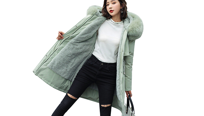 Padded Winter Coat With Oversized Fluffy Hood from Go Groopie IE