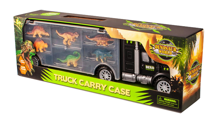 7-Piece Dinosaur Toys & Truck Carry Case Set