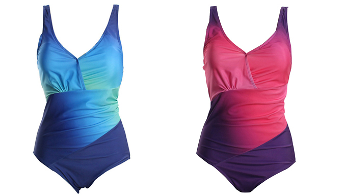 Two-Tone Crossover Swimsuit - 2 Colours & 3 Sizes