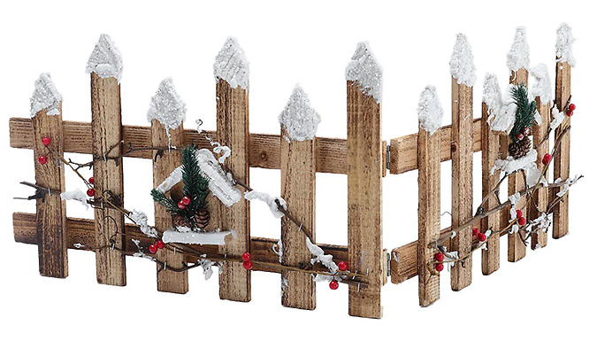 Christmas Tree Wooden Decorative Fence Border