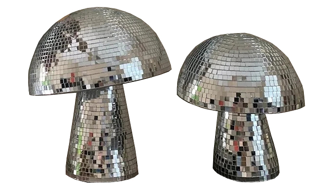 Retro Disco Ball Mushroom Ornament - 3 Sizes & 2 Colours