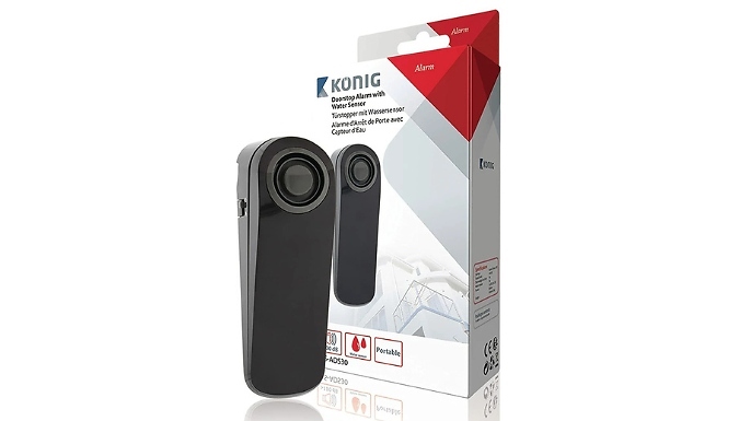 2-Pack KONIG Doorstop Alarm with Water Sensor