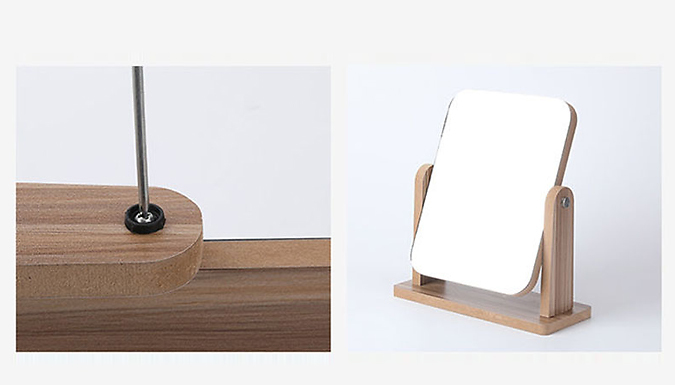 Wooden Desktop Makeup Mirror - 2 Sizes