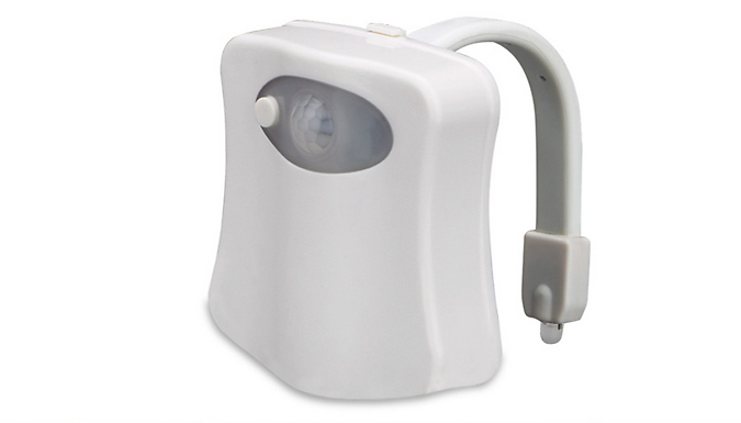 8 or 16 Colour Motion Sensing LED Toilet Light - 1 or 2 Pack