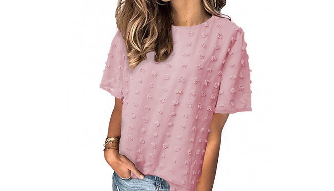 Women's Dotted Short-Sleeve Shirt - 8 Colours & 5 Sizes