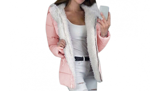 Women's Hooded Faux Fur Lined Parka - 5 Sizes & Colours from Go Groopie