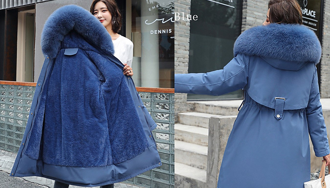 Padded Winter Coat With Oversized Fluffy Hood - 4 Sizes & 5 Colours