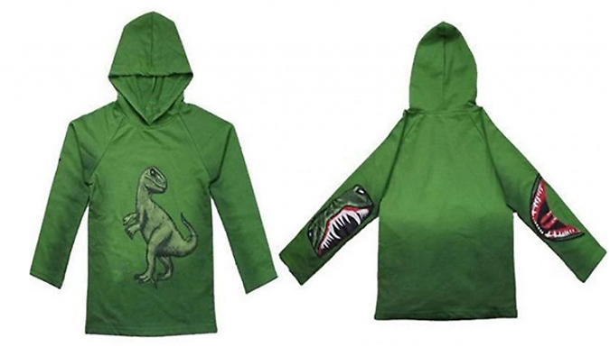 Kid's Dinosaur Print Hoodie - 3 Sizes