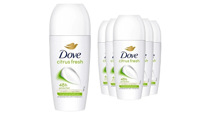 6-Pack Dove Citrus Fresh Roll On Anti-Perspirant