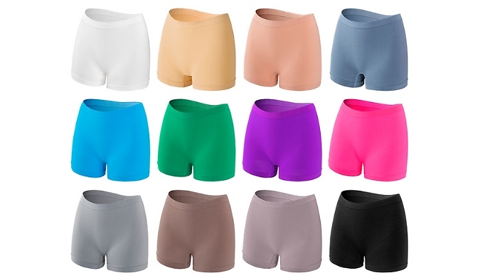 1, 2 or 3 Pairs of Women's High Waist Boxer Shorts - 12 Colours, 8 Sizes