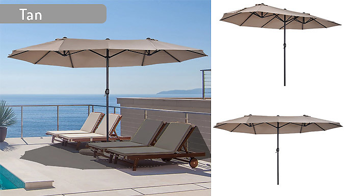 Giant Twin Parasol with Crank - 4 Colours