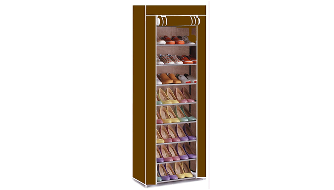 10-Tier Dustproof Shoe Cabinet - 2 Colours