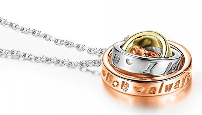 Rotating-Circles Engraved Pendant Necklace For Mom