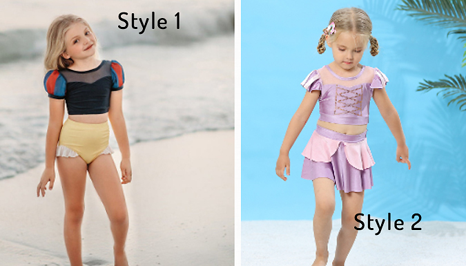 Girls Princess Inspired Swimsuit - 7 Designs & 6 Sizes