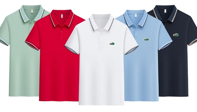 3-Pack Men's Short Sleeve Crocodile Polo Shirt - 4 Options & 5 Sizes