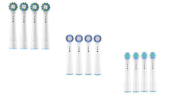 Toothbrush Heads Compatible with Oral B - 4, 8, 12, 16 or 24 Pack, 3 Styles