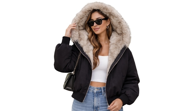 Women's Fleece-Lined Hooded Coat - 3 Colours, 4 Sizes!