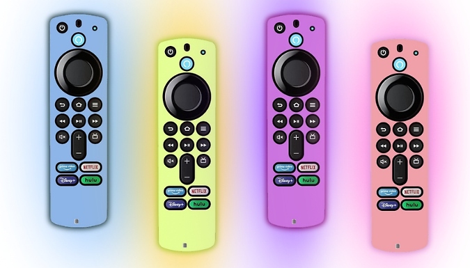 1, 2 or 4-Pack of Silicone Covers Compatible with Amazon Fire Remote - 8 Colours