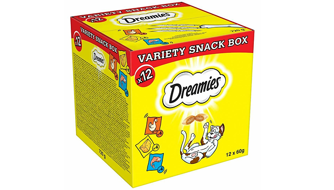 12 or 24-Pack Dreamies Variety Snack Box - With Chicken, Cheese & Salmon