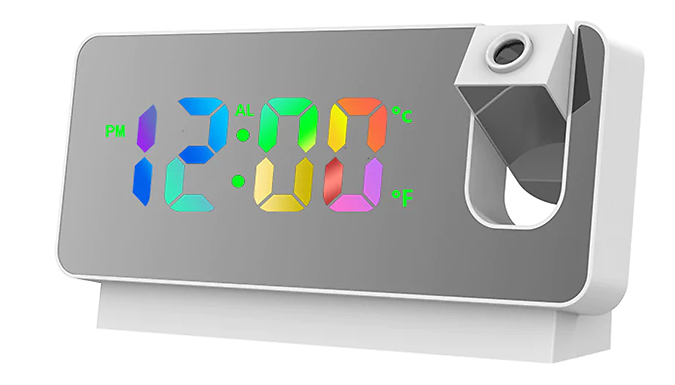 Large Screen LED Display Projection Clock - 2 Colours