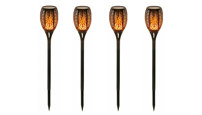 1, 2 or 4-Pack of Waterproof LED Flickering Flame Stake Lights