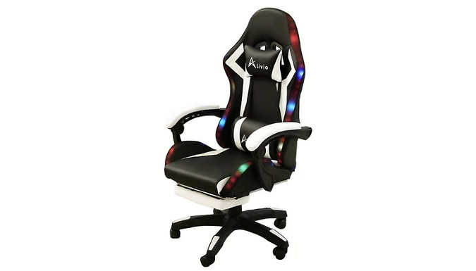 Reclining Gaming Chair with Lights - 5 Colours!