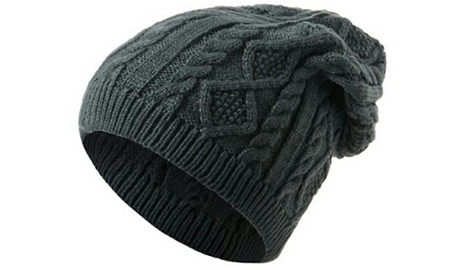 Cable Knit Oversized Slouch Beanie - 6 Colours