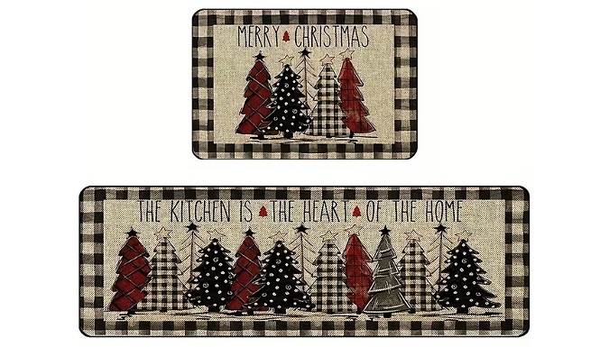 Christmas Tree Kitchen Mat & Runner - 2 Colours!