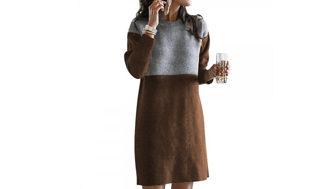 Long Sleeve Sweatshirt Dress - 5 Colours & 5 Sizes