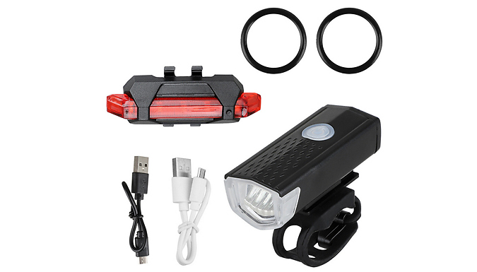 Front & Tail USB Rechargeable Bike Lights - 2 Colours