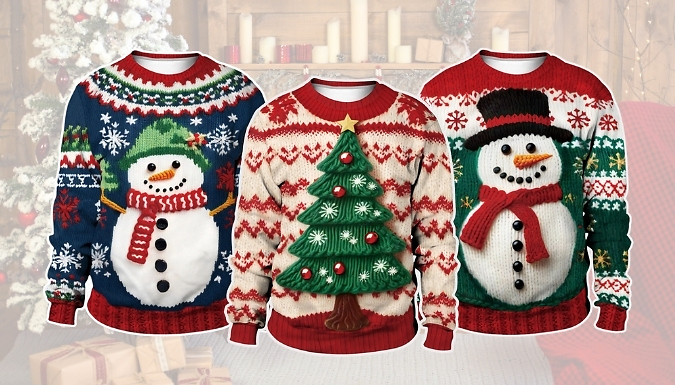 3D Christmas Jumpers 3 Designs