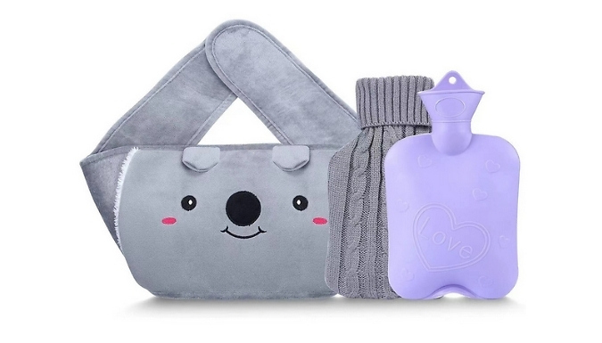 Wearable Plush Hot Water Bottle Waist Belt Set - 2 Colours