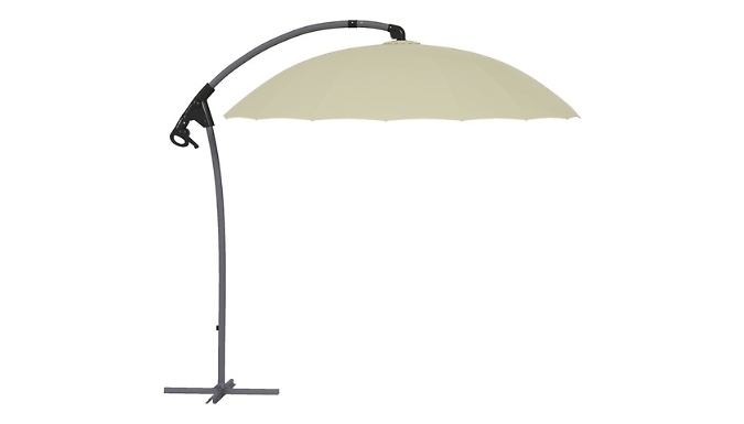 Outsunny 2.7m Cantilever Parasol with Cross Base - 2 Colours
