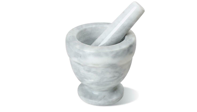 Heavy Polished Marble Pestle & Mortar Set from Go Groopie