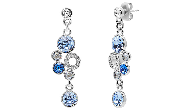 Multi Crystal Drop Earrings with Luxury Crystals - 4 Colours