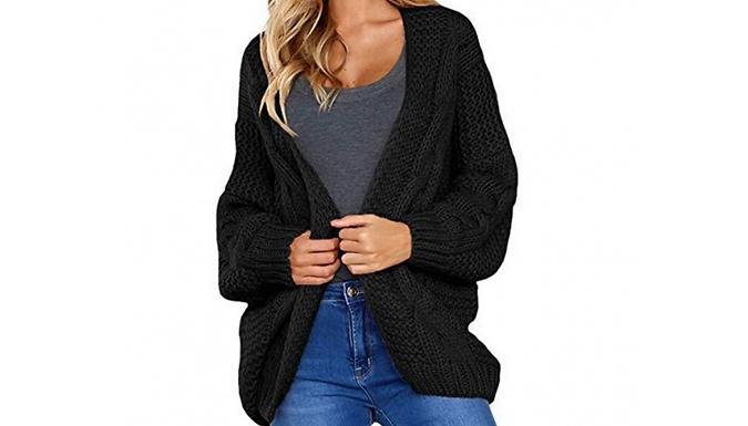 Oversized Cable Knit Open Cardigan - 9 Colours & 3 Sizes