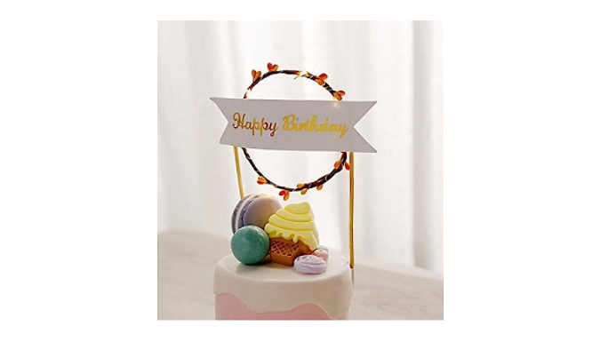 Glowing Happy Birthday LED Cake Toppers - 4 Colours