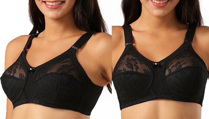 Lace Non-Wired Full-Cup Bra - 14 Sizes & 6 Colours