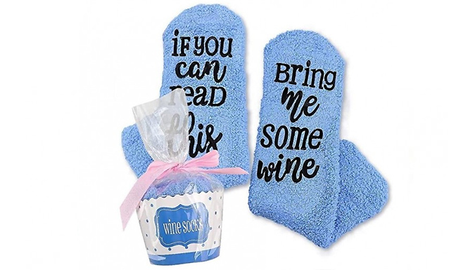 1, 3 or 5 Funny Socks with Cupcake Gift Packaging - 5 Colours