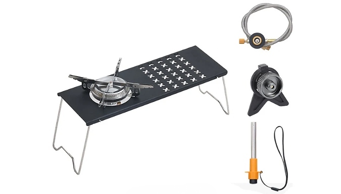 Portable Outdoor Stove & Folding Combination Table