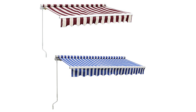 Retractable DIY Manual Patio Awning - 2 Colours