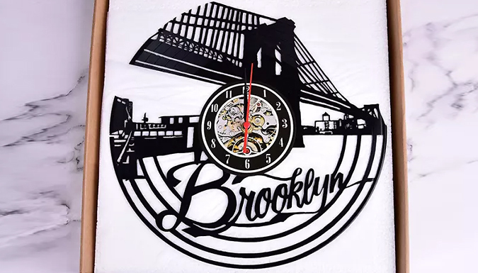Brooklyn Bridge 3D Vinyl Record Clock