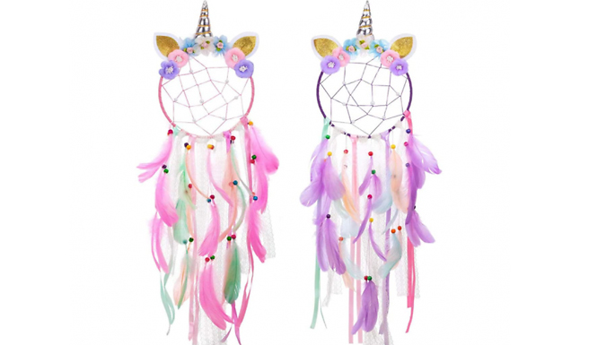 LED Light-Up Feather Unicorn Dream-Catcher Ornament - 6 Options